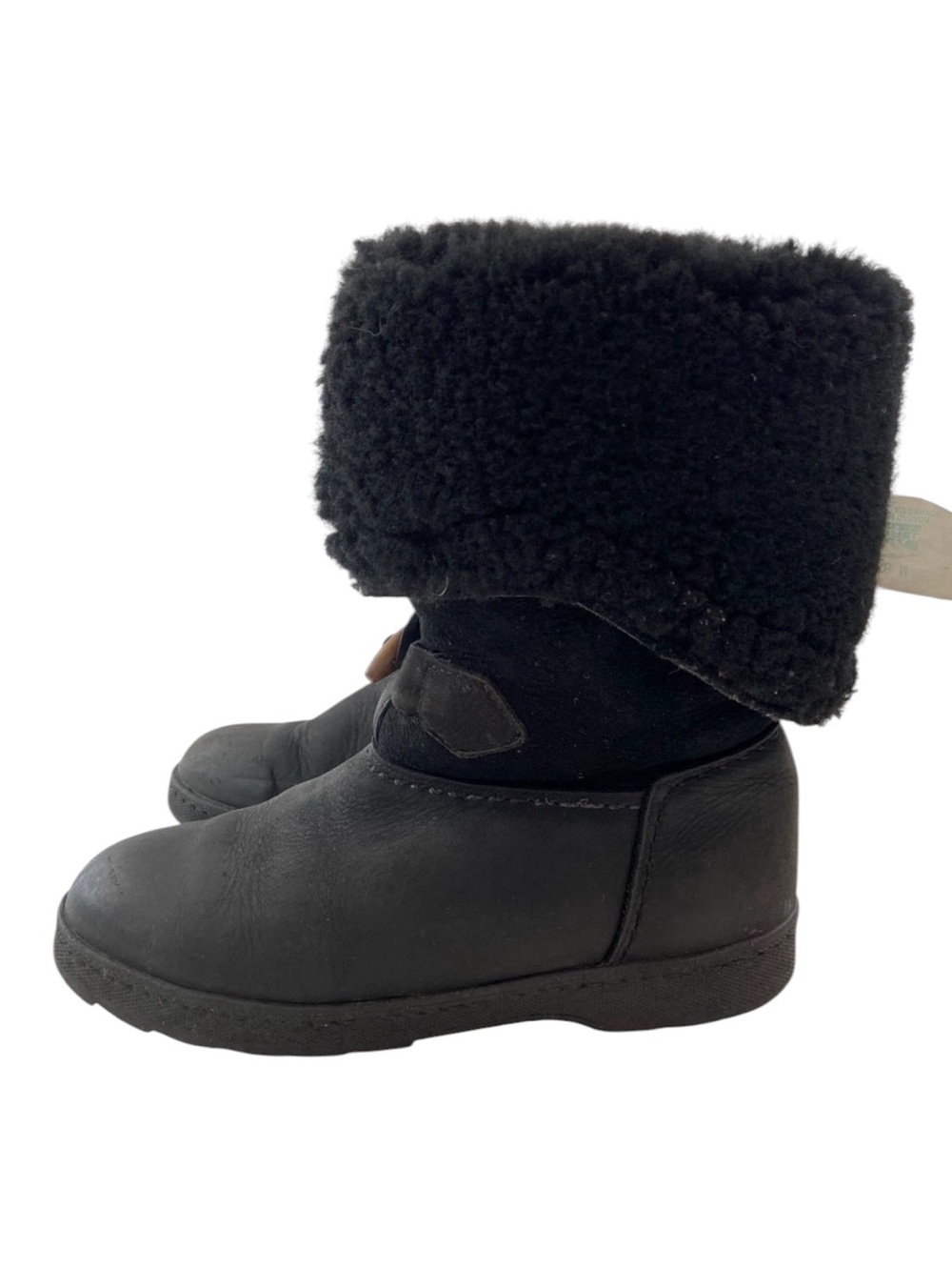 Sorel Women Black Leather Shearling Lined Snow Winter Boots Size 8